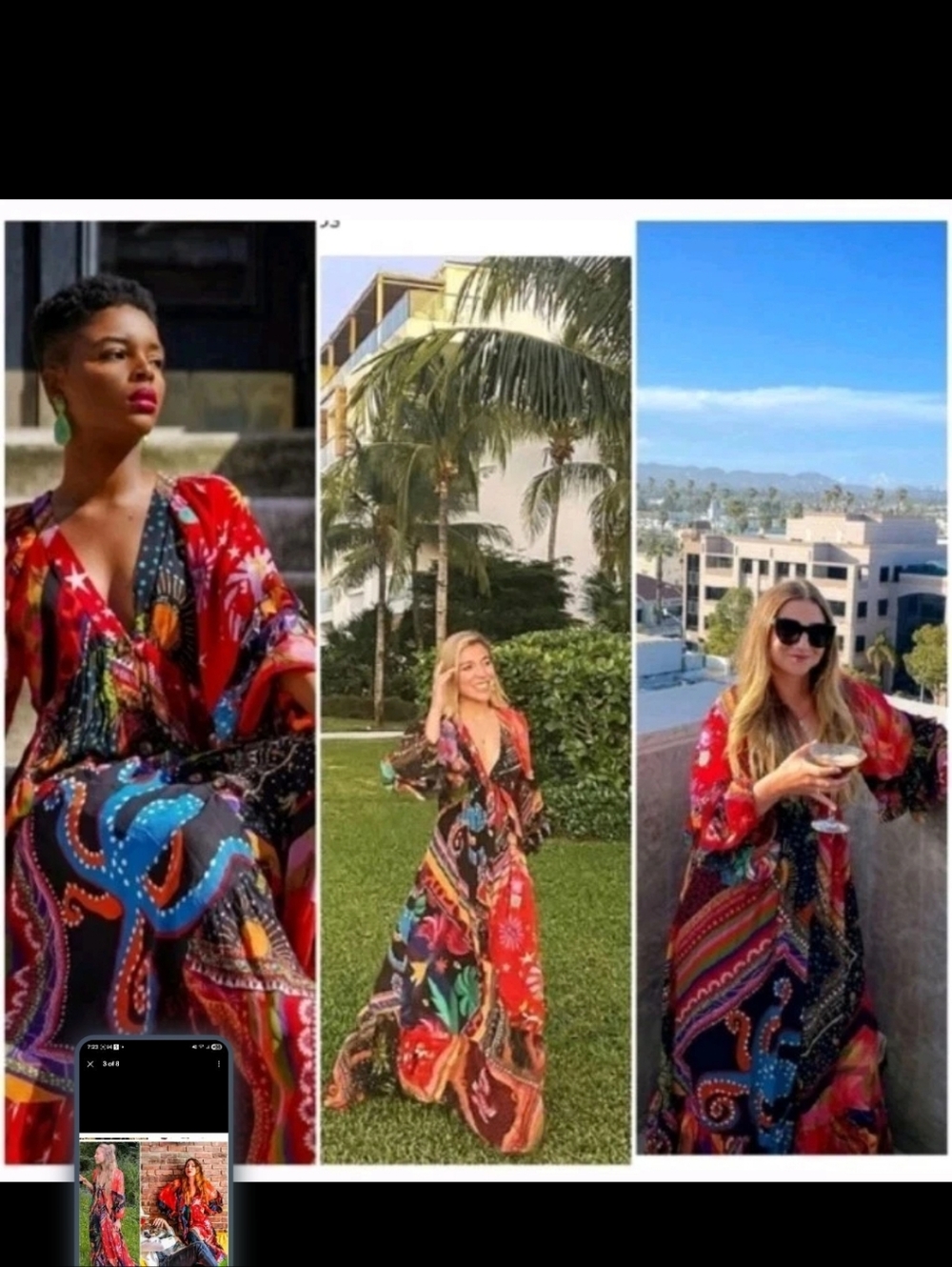 Farm Rio Diagonal Scarf Maxidress - Picture 4 of 7